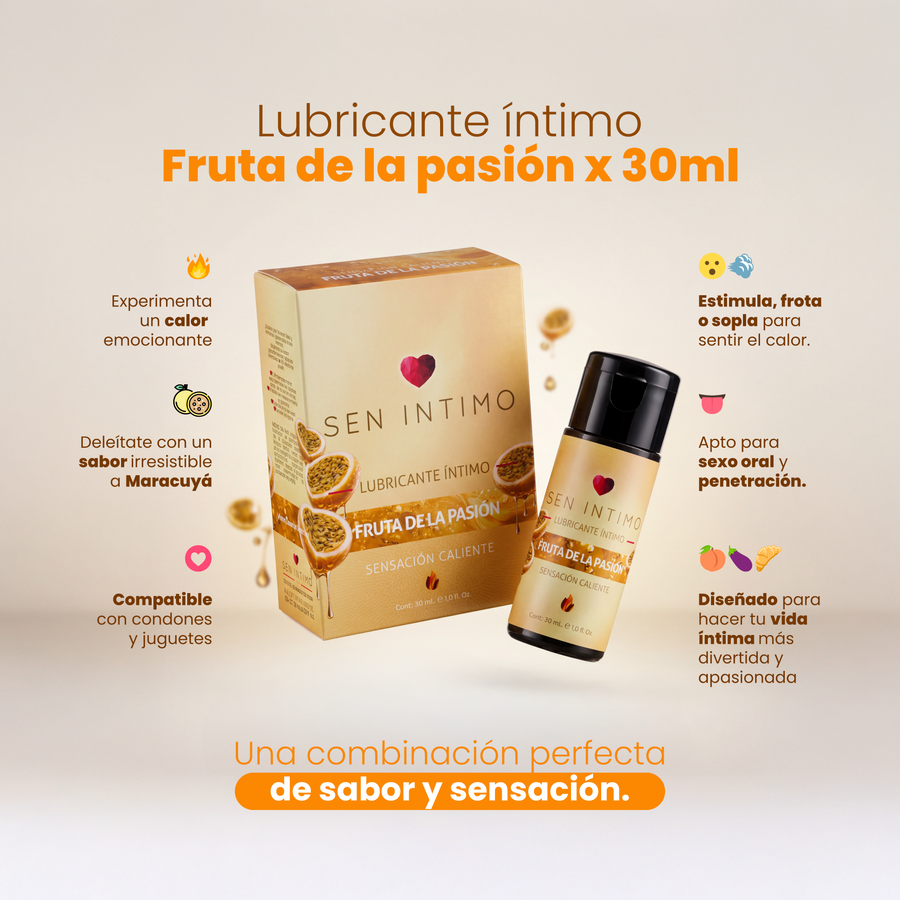Lubricante Íntimo Maracuya Sensación Caliente Sen Íntimo 30 ml