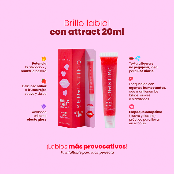Brillo labial con Feromonas Frutos Rojos Sen Íntimo 20 ml