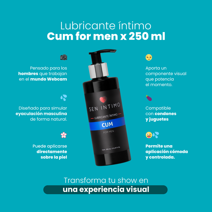 Lubricante Íntimo Cum For men Sen Íntimo 250 ml