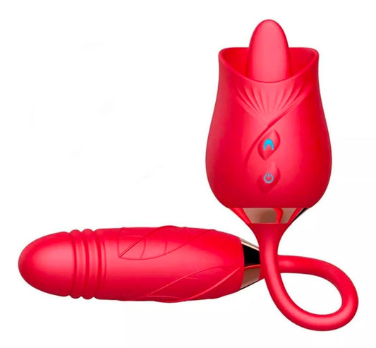 Vibrador Rosa con Lengua Estimulador de Clítoris Recargable