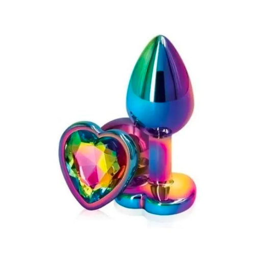 Plug Anal de Acero Inoxidable con Joya de Corazón Talla S Varios Colores de Joya