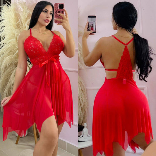 Babydoll Luciana Rojo