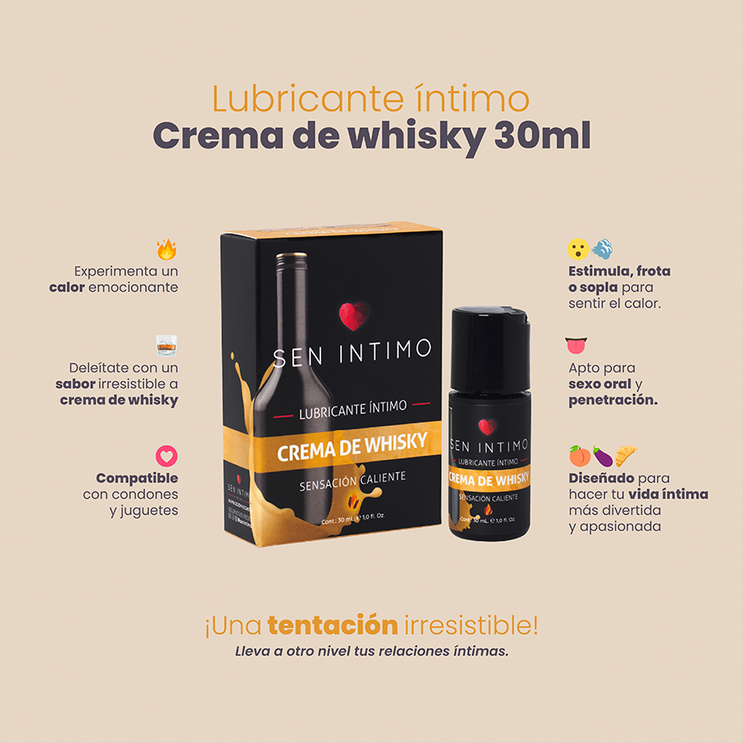 Lubricante Íntimo Crema de Whisky Sensación Caliente 30 ml