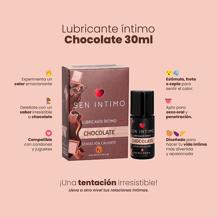Lubricante Íntimo Chocolate Sensación  Caliente Sen Íntimo 30 ml